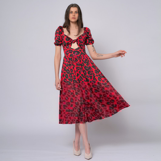 sukienki midi damskie Sukienka w panterkę - Ola Solar Tropic