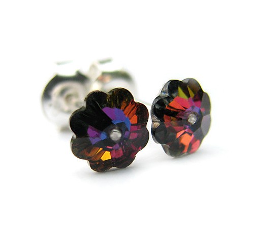 Kolczyki z kwiatuszkami kryształ Swarovski - Etna Marisella