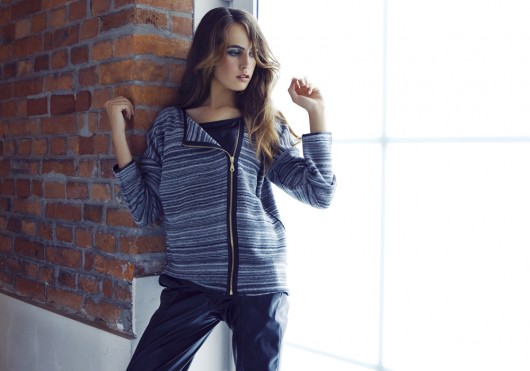 Asymmetric cardigan with zipper swe 104 Lanti