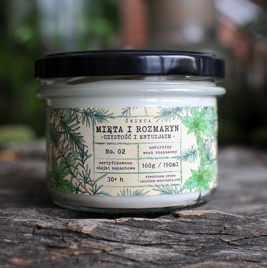 świeczniki i świece MIĘTA I ROZMARYN- świeżość i entuzjazm.