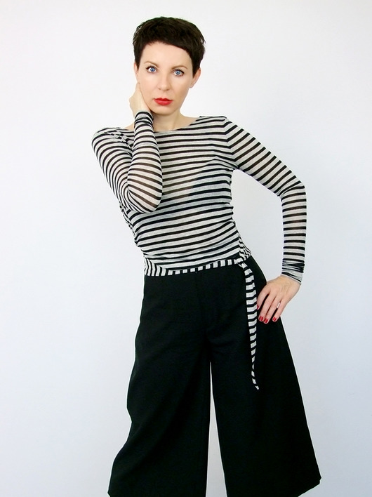 DWUSTRONNA BLUZKA PASKI by momo momo fashion