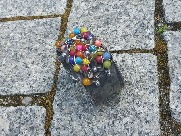 bransoletki wire wrapping Kolorowy ogród - bransoletka regulowana