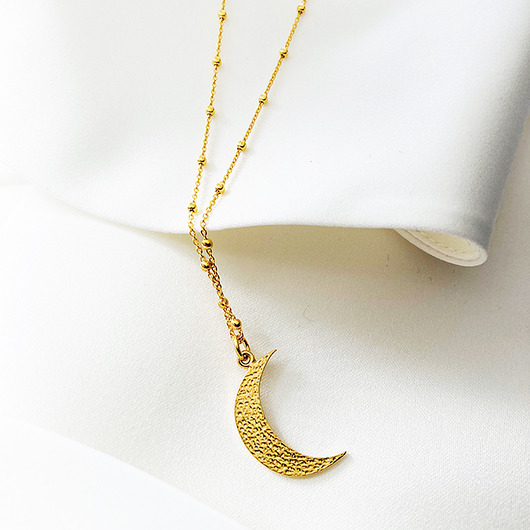 wisiory Naszyjnik z  KSIĘŻYCEM, złoty księżyc