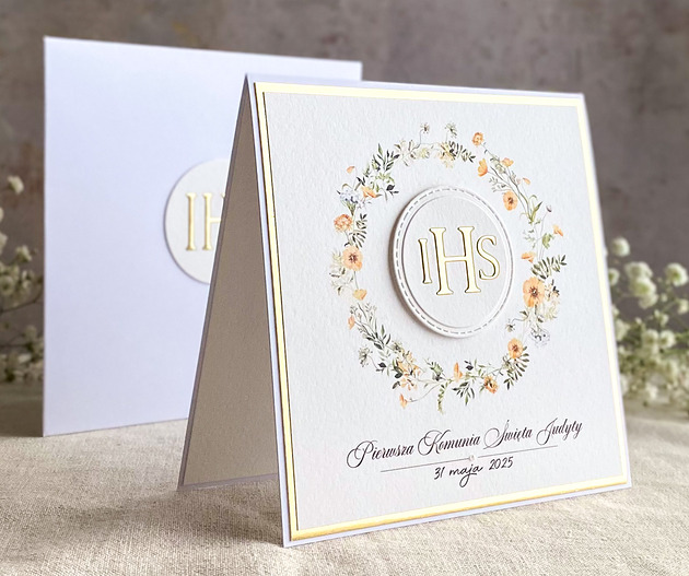 kartki na komunię Kartka na komunię z ozdobną kopertą, 76e