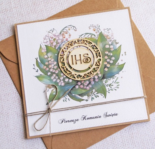 kartki na komunię Kartka z życzeniami : konwalie : I Komunia Święta : konwalie..