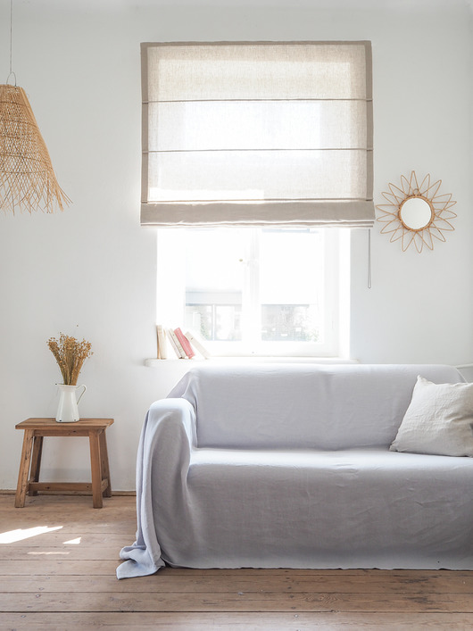koce i narzuty Narzuta na kanapę  heavy linen LIGHT GRAY