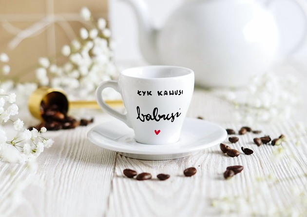 filiżanki Filiżanka Espresso Łyk Kawusi dla Babusi