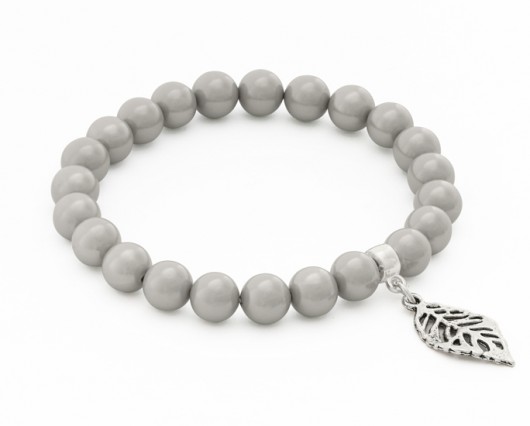 Gray pearl with leaf pendant. Lavoga