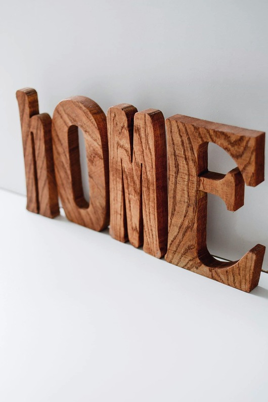 Dębowy duży napis /typografia HOME litery Littlewood