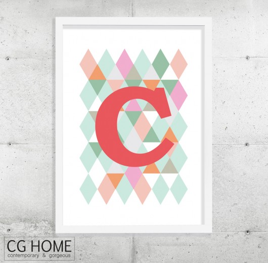 C plakat 30cm x 40cm GRAFIKA literki TYPOGRAFIA Cghome