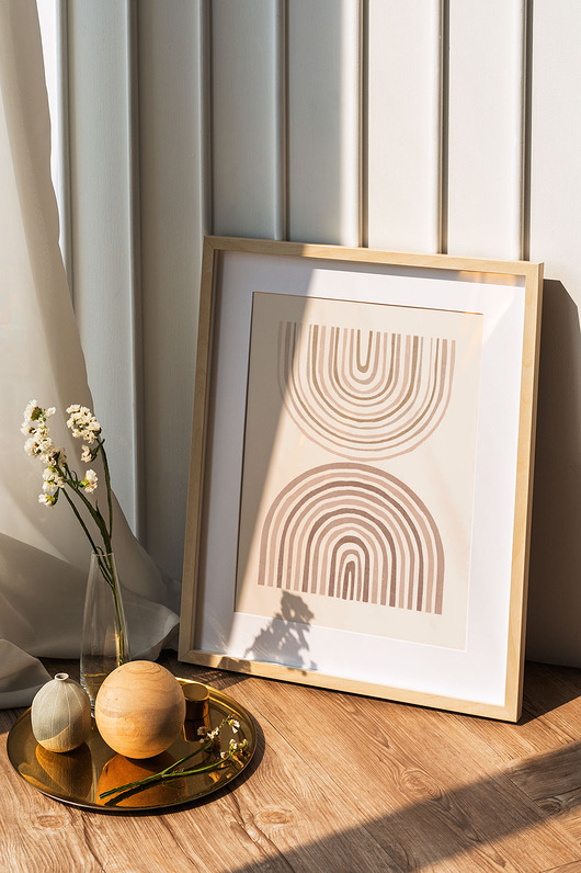 plakaty Plakat modern, beżowa tęcza, modern, boho plakat