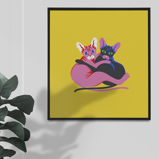 plakaty Plakat Kocia miłość