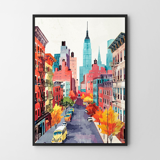 plakaty New York City  Nowy Jork - plakat ilustracja grafika