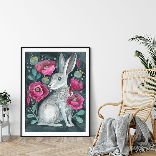 plakaty Poppy Hare ilustracja drukowana