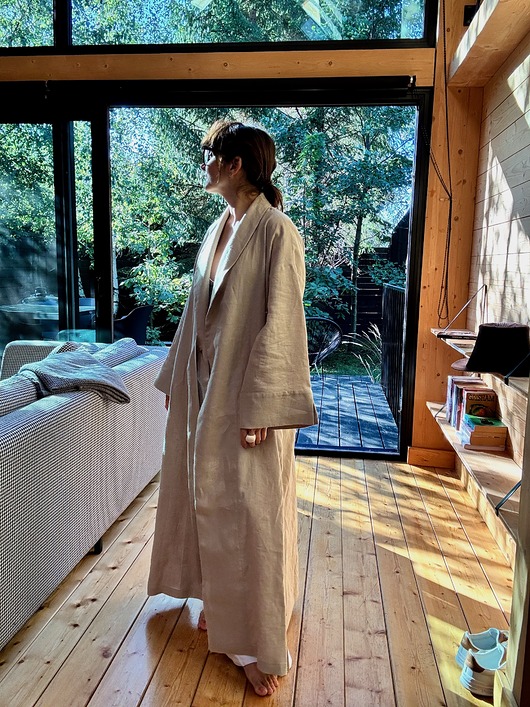 ubrania różne Długie lniane kimono