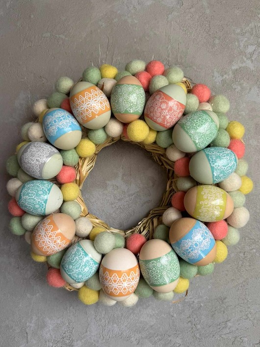 ozdoby wielkanocne Wianek dekoracyjny