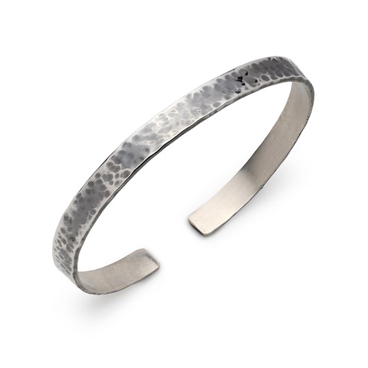 biżuteria męska MĘSKA BRANSOLETKA typu cuff (mankietowa)  kuta, doginana ze srebra 925