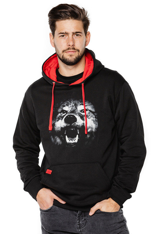 bluzy męskie Bluza kangurka UNDERWORLD unisex Wolf