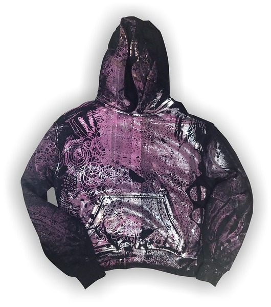 bluza z kapturem damska Lace  hoohie silwer  and  fluo  pink