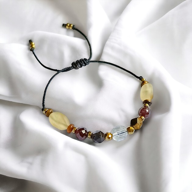 bransoletki z kamieni naturalnych LEW - zodiac collection - NEW gold.