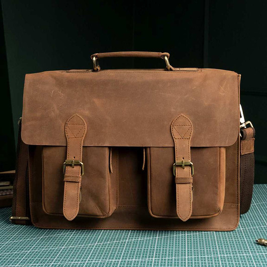 torby na ramię Brązowa Torba do Pracy Męska Skórzana Vintage Belveder BL114