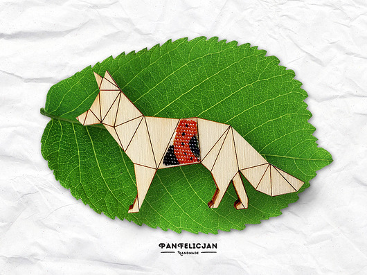 broszka origami - lis PanFelicjan