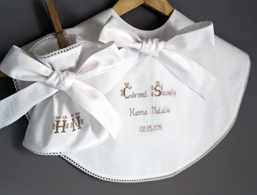 szatki, ubranie na chrzest Szatka do chrztu + okapnik na świecę