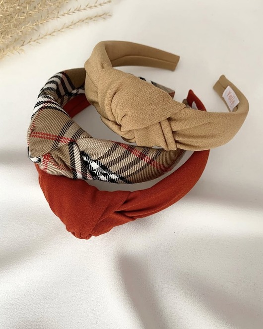 opaski do włosów Beżowa opaska do włosów supełek Beige Chic