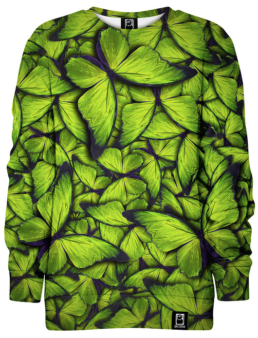 bluzy dla dziewczynki Bluza bez kaptura Dziewczynka DR.CROW Motyle Green