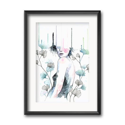 grafiki i ilustracje Dziewczyna z miłorzębem, 30x21, A4