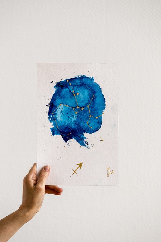 grafiki i ilustracje Plakat Gwiazdozbiór Strzelca Znak Zodiaku STRZELEC
