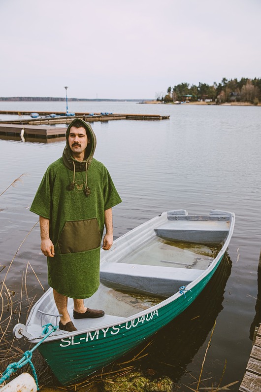 moda - inne Surf poncho plażowe GRASS  man, ręcznik kąpielowy