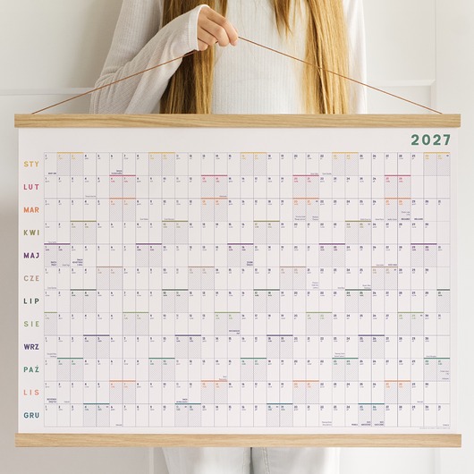 kalendarze i plannery Planer ścienny 2027 - Polskie Święta, Niedziele Handlowe 42x60 cm (A2)