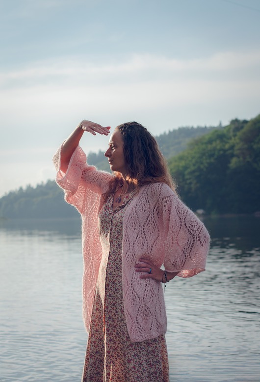 kardigany damskie Kardigan light pink