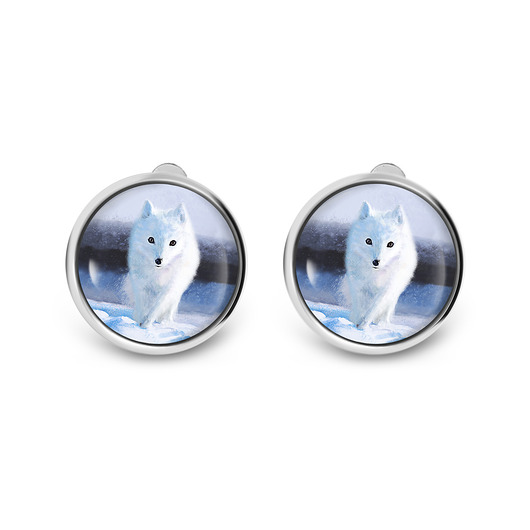 klipsy Klipsy - Biały lis