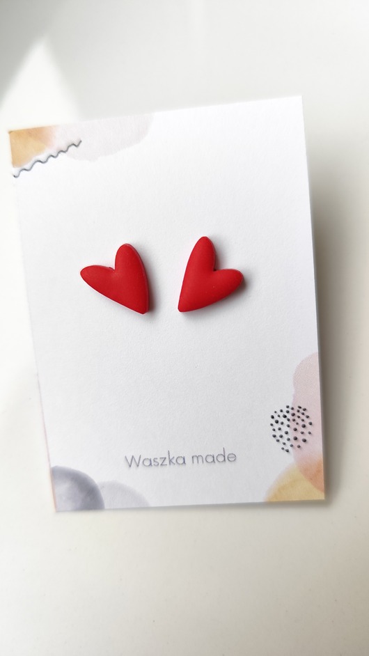 kolczyki z masy plastycznej Koślawe serduszka koślawe serduszko