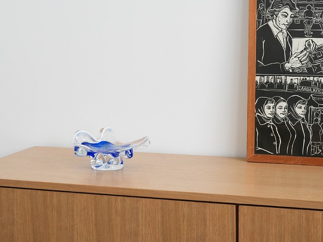 patery i talerze Patera kwiat, szkło Murano, włoski design, lata 60, produkcja: Włochy