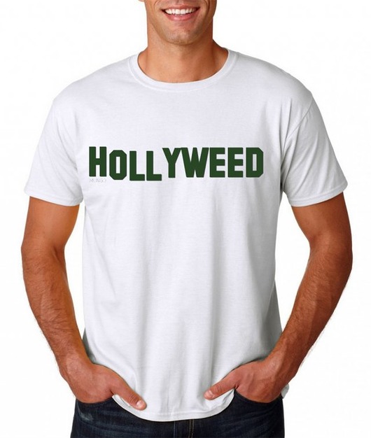 WYPRZEDAŻ ! HOLLYWEED t-shirt biały rozm. M,L MUNGO