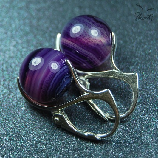 Kule fioletowego agatu Ikati Jewellery