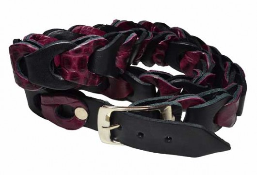 Pasek - Plum with Black Braid Kat of Colours