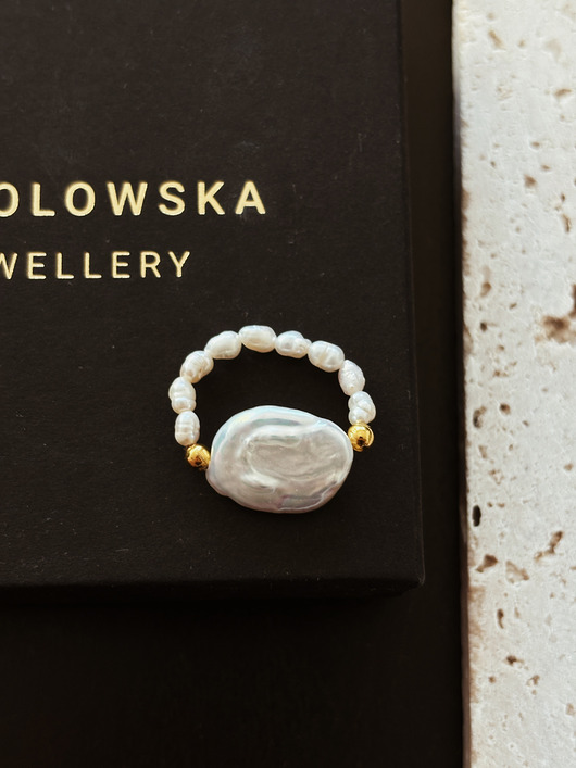 pierścionki elastyczne Pierścionek elastyczny perła