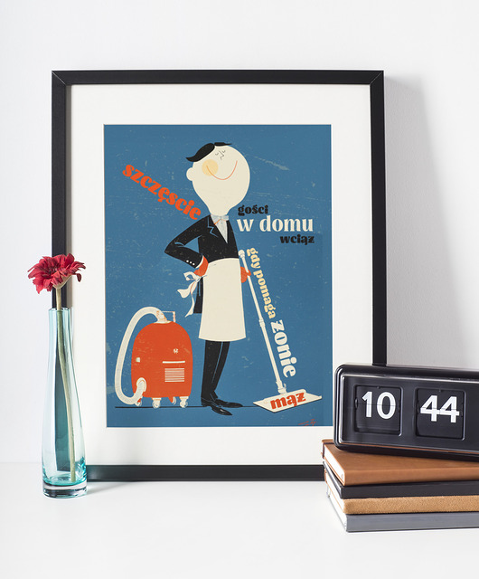 plakaty Plakat 30cmx40cm Szczęście gości w domu wciąż, gdy pomaga żonie mąż