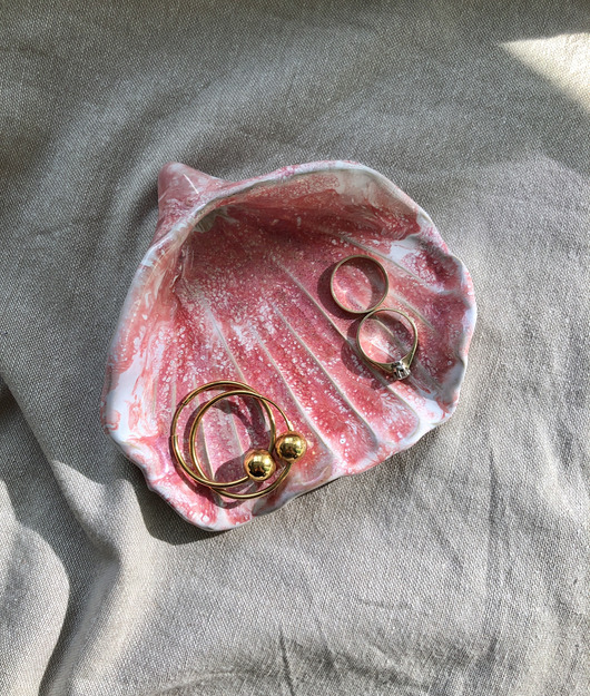 pojemniki na biżuterię Ceramiczna muszelka na biżuterię