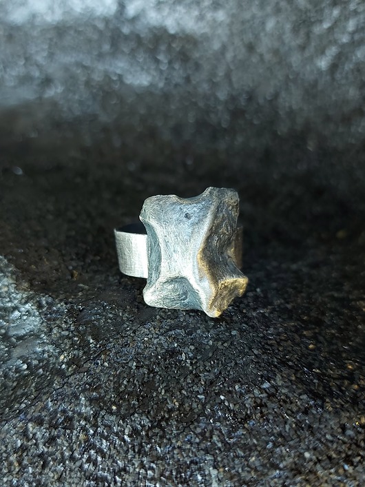 Pierścionki srebrne Pierścień o nieregularnym kształcie/ srebro oksydowane