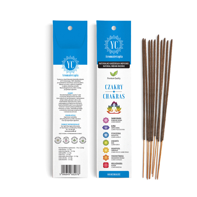 zapachy - inne Naturalne Kadzidła Indyjskie Czakry 14szt.(22,4g)- Your Candle
