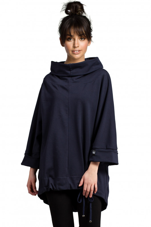 Bluza oversize z kominem - granatowa(B-027) Be
