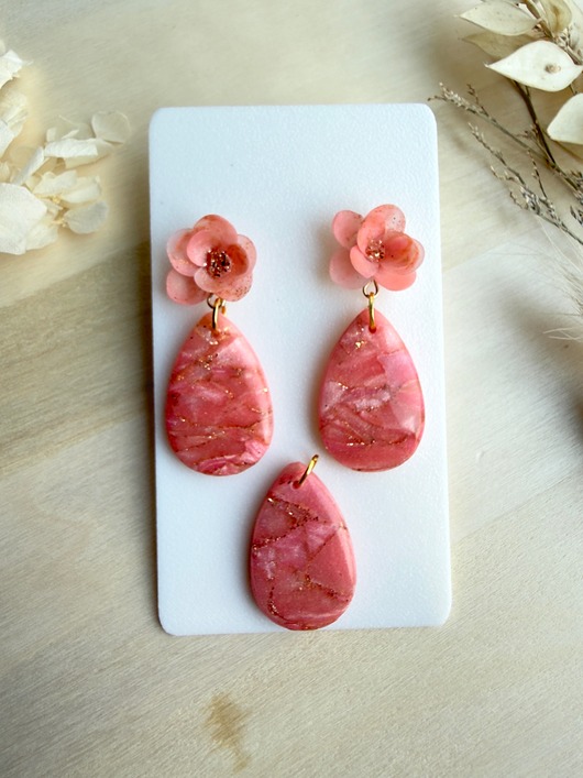 komplet biżuterii Komplet Krople kolczyki + zawieszka