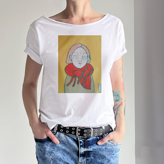 t-shirt damskie Fox Love Biały oversize