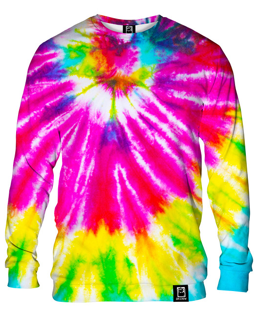 bluzy męskie Bluza Bez Kaptura Męska DR.CROW Tie Die Colorful