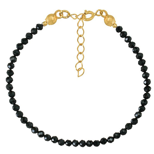 bransoletki z kamieni naturalnych Bransoletka srebrna pozłacana z kamieni naturalnych spinel 3 mm